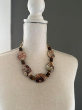 Load image into Gallery viewer, Mushroom Jasper and Tiger’s Eye Stone Statement Necklace
