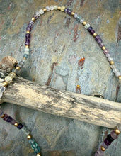 Load image into Gallery viewer, Cubed Fluorite Carabiner Clasp Necklace with Three Interchangeable Pendants
