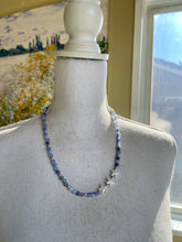 Load image into Gallery viewer, Moonlit Jade and Angelite stone Jewelry Set with crystal starfish pearl beads
