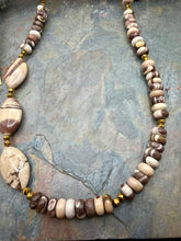 Load image into Gallery viewer, Brown Zebra Jasper Asymmetrical Jewelry Set
