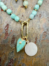 Load image into Gallery viewer, Multi Pendant Necklace and Earring Jewelry Set featuring Cubed Amazonite Beads

