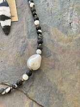 Load image into Gallery viewer, Zebra Jasper Jewelry Set with bronze accents
