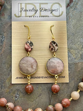 Load image into Gallery viewer, Leopard Skin Jasper pendant necklace jewelry set
