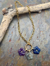 Load image into Gallery viewer, Interchangeable Semi Precious Gemstone Pendant Necklace with Carabiner Clasp
