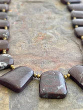 Load image into Gallery viewer, Trapezoid shaped Jasper beaded bib necklace
