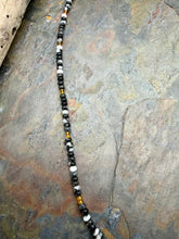 Load image into Gallery viewer, Zebra Jasper Beaded Necklace with Kingman Turquoise
