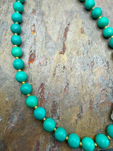 Load image into Gallery viewer, Magnesite  Stone Beaded Asymmetrical Necklace with Freshwater Pearl Focal
