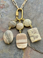 Load image into Gallery viewer, Interchangeable necklace set with 3 stone pendants
