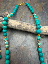 Load image into Gallery viewer, Magnesite Stone Beaded Necklace and Earring Set
