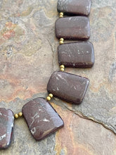Load image into Gallery viewer, Trapezoid shaped Jasper beaded bib necklace
