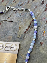 Load image into Gallery viewer, Moonlit Jade and Angelite stone Jewelry Set with crystal starfish pearl beads
