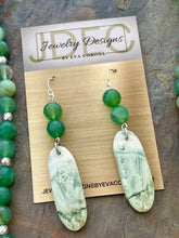 Load image into Gallery viewer, Green Botswana Agate and Saturn Chalcedony stone Jewelry Set
