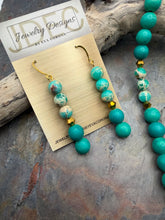 Load image into Gallery viewer, Magnesite Stone Beaded Necklace and Earring Set

