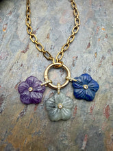 Load image into Gallery viewer, Interchangeable Semi Precious Gemstone Pendant Necklace with Carabiner Clasp
