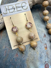 Load image into Gallery viewer, Wood Grain Jasper Stone Statement Pendant Necklace Set
