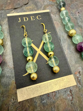 Load image into Gallery viewer, AAA Faceted Fluorite Stone Beaded Necklace with Earrings
