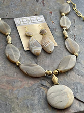 Load image into Gallery viewer, Agate and Czech glass statement jewelry set
