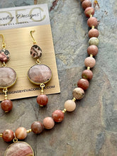 Load image into Gallery viewer, Leopard Skin Jasper pendant necklace jewelry set
