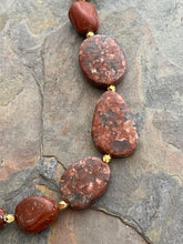 Load image into Gallery viewer, Red Jasper Asymmetrical stone necklace
