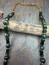 Load image into Gallery viewer, Green Botswana Agate and Quartz Stone Beaded Jewelry Set
