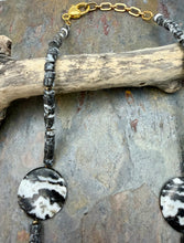 Load image into Gallery viewer, Black and White Zebra Jasper Stone Beaded Necklace
