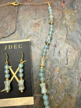 Load image into Gallery viewer, Aqua Quartz Stone Beaded Necklace and Earring Set
