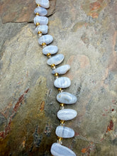 Load image into Gallery viewer, Blue Lace Agate Bib Style Pendant Necklace
