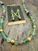 Load image into Gallery viewer, AAA Faceted Fluorite Stone Beaded Necklace with Earrings
