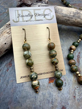 Load image into Gallery viewer, Rhyolite Jasper Pendant Necklace with Matching Earrings
