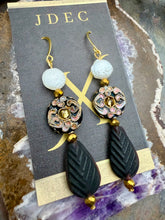 Load image into Gallery viewer, Czech Glass Statement Earrings with Cloisonné Beads
