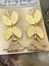 Load image into Gallery viewer, Picture Jasper brass earrings
