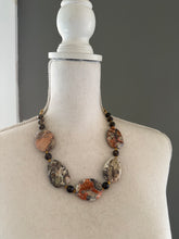Load image into Gallery viewer, Orange Mushroom Jasper Statement Necklace with Smoky Quartz
