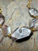 Load image into Gallery viewer, Botswana Agate Stone Statement Necklace
