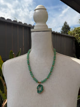 Load image into Gallery viewer, Green Aventurine Stone Jewelry Set with Druzy Geode Pendant
