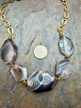 Load image into Gallery viewer, Botswana Agate Stone Statement Necklace
