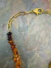 Load image into Gallery viewer, Ombre Amber Statement Necklace with Quartz Pendant
