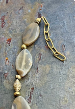 Load image into Gallery viewer, Agate and Czech glass statement jewelry set
