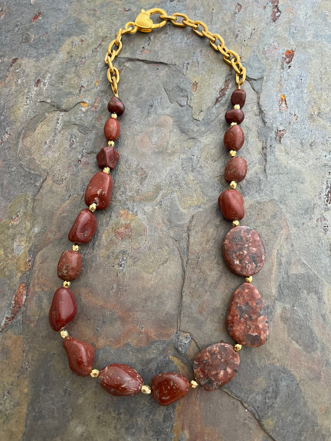 Red Jasper Asymmetrical stone necklace