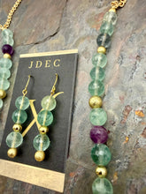 Load image into Gallery viewer, AAA Faceted Fluorite Stone Beaded Necklace with Earrings
