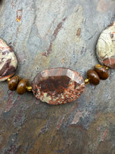 Load image into Gallery viewer, Mushroom Jasper and Tiger’s Eye Stone Statement Necklace

