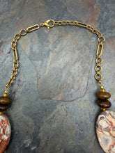 Load image into Gallery viewer, Mushroom Jasper and Tiger’s Eye Stone Statement Necklace

