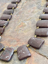Load image into Gallery viewer, Trapezoid shaped Jasper beaded bib necklace

