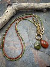 Load image into Gallery viewer, Carabiner Clasp Necklace Set with Two Interchangeable Pendants and Beaded Necklaces
