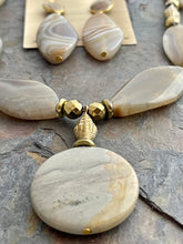 Load image into Gallery viewer, Agate and Czech glass statement jewelry set
