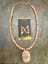 Load image into Gallery viewer, Peach Jasper and Sunstone Jewelry Set
