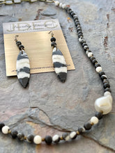 Load image into Gallery viewer, Zebra Jasper Jewelry Set with bronze accents
