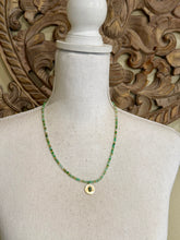 Load image into Gallery viewer, Petite Chrysoprase Beaded Necklace with  Green Aventurine Pendant
