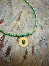 Load image into Gallery viewer, Petite Chrysoprase Beaded Necklace with  Green Aventurine Pendant
