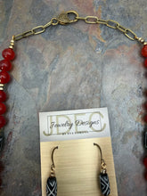 Load image into Gallery viewer, Red Quartz Stone Beaded Jewelry Set with Bone Beads

