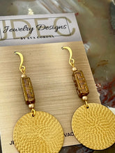 Load image into Gallery viewer, Czech Glass Greek key earrings
